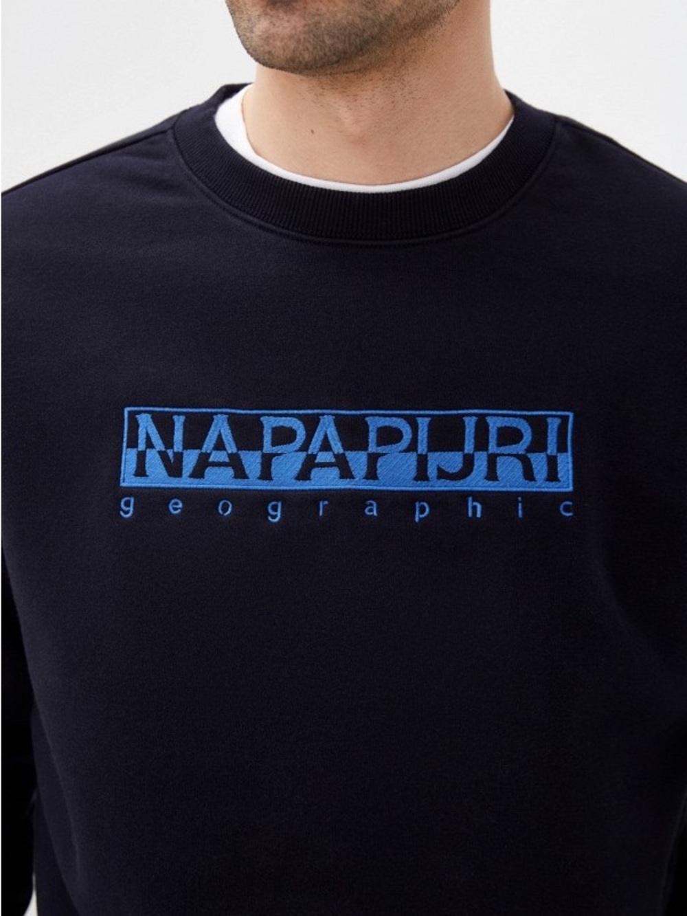 Napapijri Geographic Men's Crewneck Sweatshirt - Dark Navy (Size L)